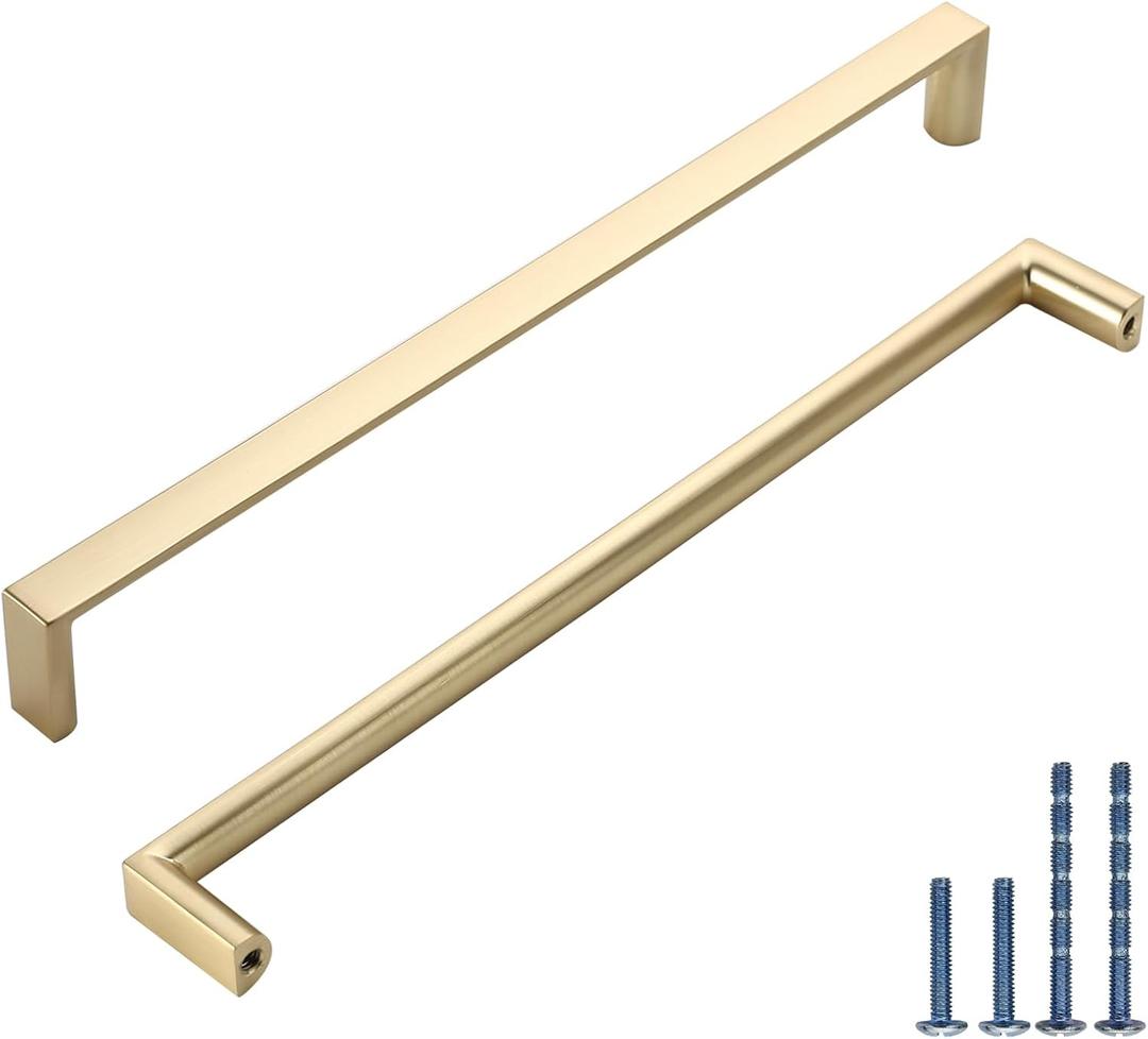 10 Pack 8-13/16 Inch(224mm) Kitchen Cabinet Handles Brushed Gold Cabinet Pulls Kitchen Cabinet Hardware Drawer Pulls for Dresser Cupboard Wardrobe