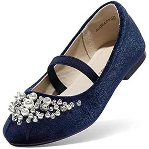 DREAM PAIRS Girls Ballet Flats Flower Shoes Mary Jane Ballerina Flat Dress Shoes for Daily/Wedding/Party (Size 8)