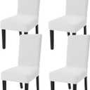 Stretch Dining Chair Covers Set of 4 Universal Twill Chair Protectors for Dining Room and Kitchen Removable Washable Chair Covers Orange Color