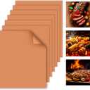 WIBIMEN Grill Mats for Outdoor Grill, Copper 7pcs Grill Mat, 100% Non-Stick PFOA Free 15.75 x 13", Heavy Duty, Reusable and Easy to Clean - Gas Charcoal & Electric BBQ