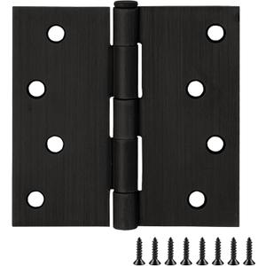 Design House Door Hinges for Interior Doors 3-Pack 4-inch x 4-inch, Design House Square Corner Steel Door Hinge Door Hardware, Oil Rubbed Bronze, 181677