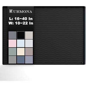 URMONA 27'' x 18" Waterproof Silicone Under Sink Mat Cabinet and Counter Protector, Shelf Liner for Kitchen and Bathroom, Storage and Organizers, Litter Mat, Pet Cat Puppy Essentials（Black）