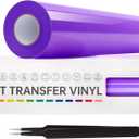 VinylRus Heat Transfer Vinyl-12 x 20ft Purple Iron on Vinyl Roll for Shirts, HTV Vinyl for Silhouette Cameo, Easy to Cut & Weed