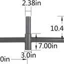 180 Degree Bullhorn Bracket for 3 Lights, Mounting Bracket With Round Pole, Tenon in 2 3/8 inch Slip Fitter, for Parking Lot and Street Light Fixtures