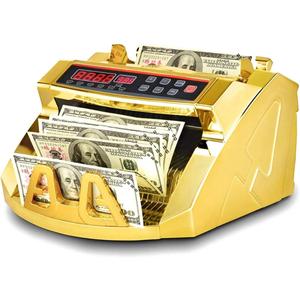 Gold Money Counter with Counterfeit Detection & Bill Counting | Light Up Display | 1,000 Bills a Minute |Fits US Dollar and Larger