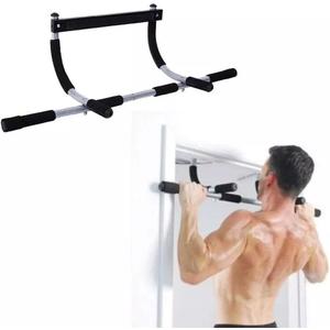 Upgrade Pull Up Bar for Doorway - Max Capacity 330 lbs, Portable Upper Body Workout Bar for Strength Training (Black)
