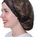 Disposable Pleated Bouffant, Polypropylene Non-Woven Hair Cover, Breathable & Latex-Free, Hygienic Hair Net (21", Black)