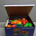 100 PCS Cutting Play Food Toy for Kids Kitchen, Pretend Food Toys for Toddlers, Play Kitchen Toys Accessories with 2 Baskets, Fake Food/Fruit/Vegetable, Birthday Gifts for 3 4 5 Years Old Boys Girls