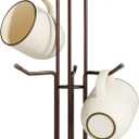 HULISEN Mug Holder for Large Cups, Mug Tree for Counter with 6 Hooks, Metal Coffee Mug Stand for Easy Pick, Place and Display, Coffee Bar Accessories and Decor, Free Standing Mug Rack, Brown