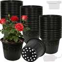 100-Pack 9.5 Inch Flexible Plastic Plant Pots, Thickened Soft Nursery Pots Seed Starting Container for Indoor Outdoor Plants, Seedlings, Vegetables, Succulents and Cuttings