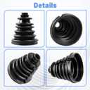 CVS18 Split Type CV Boot, Fits Shaft Size 22mm-28mm, (128mm) Height, Constant Velocity Joint Gaiter Repair Kit, Includes 2 Stainless Steel Clamps, cv axle boot, car boot