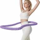 3 lbs Soft Weighted Hoop for Adults -Fold Gentle Fat Burning and Waist Toning, Pinch-Proof Design,Soft Material Won't Irritate Skin Perfect for Home/Travel/Postpartum Recovery (purple)