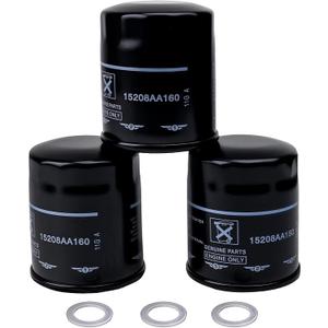 15208AA21A Engine Oil Filters Fit for Subaru 2013-25 Outback & Legacy, 2012-25 Impreza, 2011-25 Forester, 2016-25 Crosstrek, 2013-25 XV Crosstrek, 2019-25 Ascent Replace 15208AA160,15208AA20A(3 Pack)