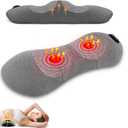 Smooth Triple Fusion Back Massager,with Heat, Vibration & Lumbar Traction  Deep Tissue Lumbar Pillow for Lower Back Pain Relief, Relaxation for Home, Office  Corded Electric（Dark Gray）