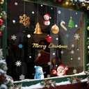 4 x DKTIE Christmas Window Stickers, Navidad Snowflake Window Clings Stickers for Glass, Xmas Decals Decorations Holiday Snowflake Santa Claus Reindeer Decals for Party (Q316, 8 Sheets 20x30CM)