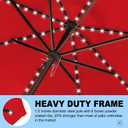 Eurmax USA 10-Year-Non-Fading 10FT 3-Tier Outdoor Patio Market Umbrella with LED Lights,UPF50+ UV Resistant,Commercial Grade,Crank Lift Design,Windproof Vented Top for Garden,Pool,Deck,Logo Red