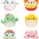 Squishmallows Original Micromallows 6-Pack  Archie Axolotl, Bimbi Clown, Lucy-May Llamapegacorn, Maritza Cactus, Maya Sundae, Rodry Bearded Dragon (Squad 2)