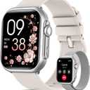 Smart Watches for Fitness Women Men : Smart Watch for iPhone&Android Bluetooth Call with 30 Day Life Sleep for SpO2 Heart Rate Monitor,IP68,Fitness Tracker with 120+Sport,Reloj Inteligente, 2 Bands