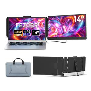 FEZOBR Laptop Screen Extender, 14" FHD 1080P IPS Laptop Monitor Extender Dual Screen, Travel Monitor for 1317" Laptops with USBC/HDMI Port, Plug and Play for Windows/Mac/Android