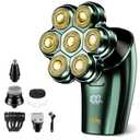 Head Shavers for Bald Men - 7D Arc Magnetic Detachable Electric Razor, Waterproof Wet Dry 5-in-1 Electric Shaving & Grooming Kit, LED Display Rechargeable Head & Body Hair Shaver, Dark Green