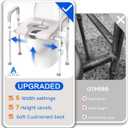 Raised Toilet Seat with Handles - Width & Height Adjustable Toilet Seat Risers for Seniors, Heavy Duty Handicap Toilet Riser, Fit Any Toilet, Up to 400lbs
