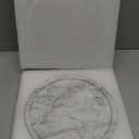 Natural Grey Marble Tray - Real Stone Decorative Tray, Genuine Marble for Bathroom, Kitchen, Dresser, Vanity - Holds Jewelry, Perfume, Shampoo - 8" Round