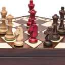 Husaria Wooden Three-Player Chess Game Set - 21 Inches - with Foldable Board, Handcrafted Playing Pieces, and Felt-Lined Storage