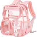 PIG PIG GIRL Mini Clear Backpack for Stadium Events, Small Clear Bag for Child for Festival Concert,Pink(Not Fits School)