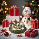 Lightahead Musical Christmas Cardinal Nest Village Carol Singing Scene Figurine with Turning Tree, Light and 8 Melodies