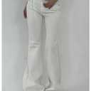 SOLY HUX Women's Y2k Low Rise Flare Leg Denim Pants Bell Bottom Jeans (White)