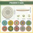 Reallnaive 45 Pcs Mandala Wooden Coasters Painting Kit, 4 Inch Paint Your Own Boho Coasters with Markers, Mothers Day Arts and Crafts for Adults Women Seniors Elderly Crafters Gifts