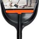 TreeLen Angle Broom and Dustpan Set, Dust Pan Snaps On Broom Handles Orange