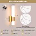 Gold Wall Sconces Set of Two 15 inch 5CCT Dimmable Bathroom Sconce with Acrylic Shade LED Hardwired Wall Light Fixtures for Bathroom Living Room Bedroom Hallway, 2 Pack