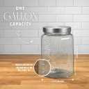 Kitchentoolz Extra Large Mason Jar - 1 Gallon Glass Wide Mouth Jar with Airtight Metal Screw on Lid, Food Storage Container with Measurement Marks For Kitchen Pantry, Pickling, Flour & Sugar Pack of 1