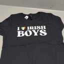 Funny I Love Irish Boys I Red Heart British Boys Ireland T-Shirt, Size S, Black
