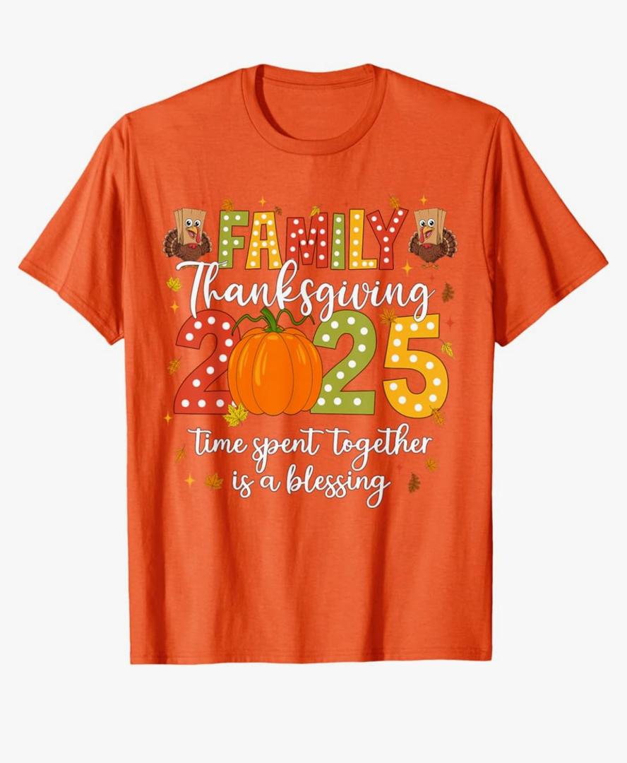 Family Thanksgiving 2025 Thanksgiving Crew Turkey Matching T-Shirt, Size XS