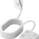 TESSAN Surge Protector Power Strip, 25 Ft Flat Plug Extension Cord with 3 USB (1 USB C) 8 Outlets, 1250W, 900J Protection, 3 Sided Outlet Extender with Power Switch for Office, Dorm Room, Grey