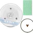 10.6" Glass Microwave Plate Replacement for WB48X21336 Microwave Turntable Tray Oven Rotating Dish Tray with Y shaped design for Better Reheating and Even Heat Distribution