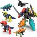 Dinosaur Transform Robot 5 in 1 Take Apart Toys Set for boy Kid Age 3 4 5 6 7 8 Years Old Construction Building DIY with Drill Tool Kit Best Gift for Birthday Christmas Easter