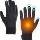 LERWAY Winter Warm Gloves, Thermal Black Warm Gloves for Men Women Waterproof Touchscreen Non-Slip Freezer Gloves for Driving, Cycling, Hiking, Skating(Small)
