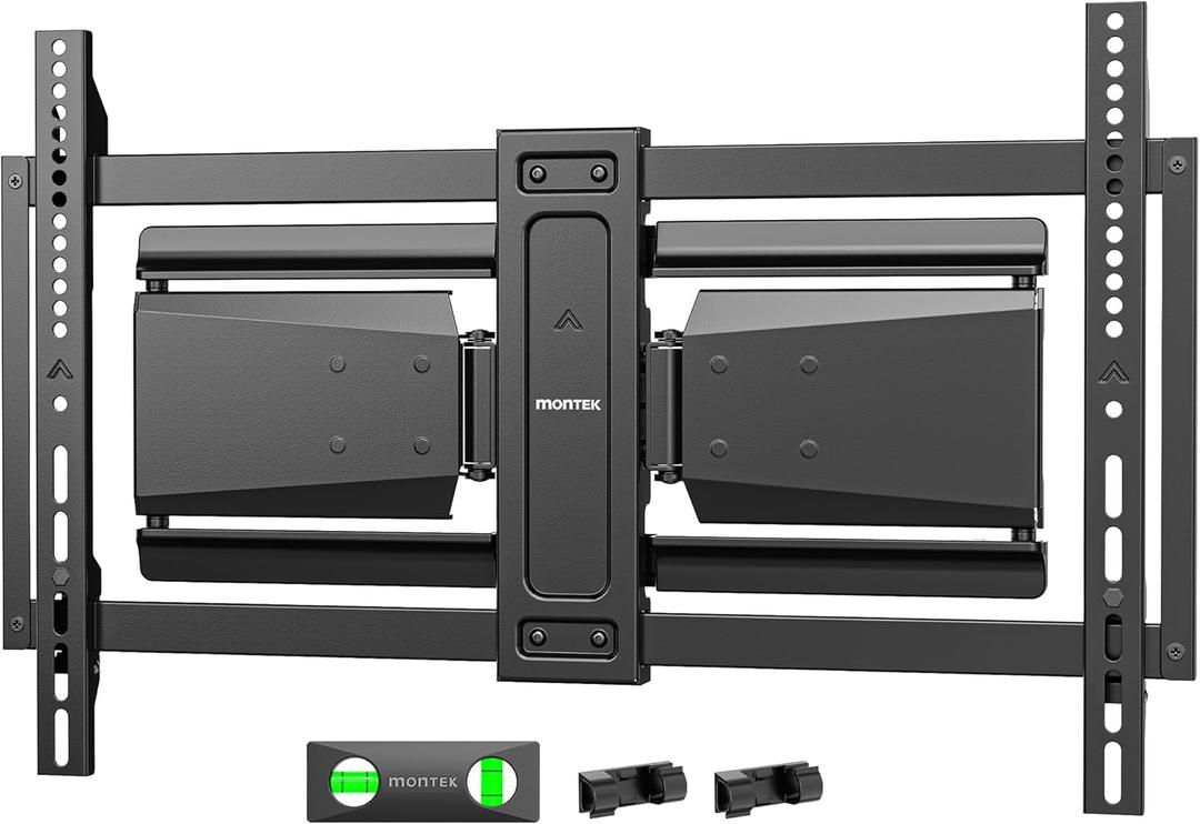 monTEK Heavy Duty Ultra Slim TV Wall Mount for 37-90 Inch TVs Up to 185lbs, Swivel & Tilt & Extension Wall Mount TV Bracket with Articulating Dual Arms, Low Profile Full Motion tv Mount Black