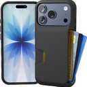 Smartish iPhone 17 Pro Wallet Case - Wallet Slayer Vol. 1 [Slim + Protective] Credit Card Holder - Drop Tested Flip Hidden Card Slot Cover for Apple iPhone 17 Pro - Black Tie Affair