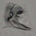 Halloween Skull Mask with Moving Jaw, Latex Human Skeleton Mask for Party Cosplay Props (White)