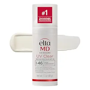 EltaMD UV Clear Face Sunscreen SPF 46, OilFree Sunscreen with Zinc Oxide, Dermatologist Recommended