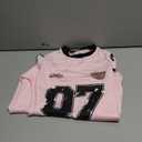 RoseSeek Girl's Jersey Bowknot Graphic Number Print Tees Long Sleeve Crew Neck Shirts Cute Tee Tops Streetwear Pink 12Y