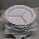 G.E.T. CP-530-W, Supermel Collection, White 9" 3-Compartment Melamine Plates (Pack of 12)