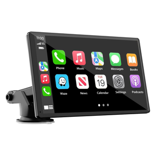 Portable Wireless Carplay Car Stereo, 7" HD Touchscreen for Car with Apple CarPlay & Android Auto with Backup Camera/Mirror Link/Voice Control/Bluetooth/GPS/AUX/FM Satellite Radio for All Vehicles