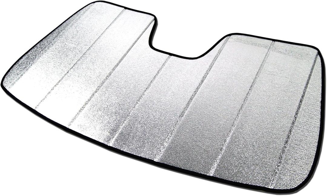 Custom Fit Car Sun Shade Windshield | Sun Visor | Car Window Shades | Fold Up Front Sunshade Visor | Compatible with Nissan Rogue (T32) 2014-2020 | CFS-559-S | Silver & Grey 1-pc Set