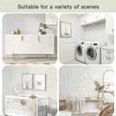 2 x Boho Peel and Stick Wallpaper Beige/White Leaf Contact Paper 17.3inx78.7in Removable Self Adhesive Bedroom Cabinet Wall Decor Vinyl Roll