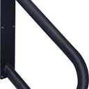 HouseAid Industrial Pipe Handrail for 1-2 Step Stairs, Farmhouse Stair Hand Railing Grab Bars with 1-1/4 Inch Diameter Pipe, Vintage Style U-Shape Safety Handle, Wall Mounted, Matte Black